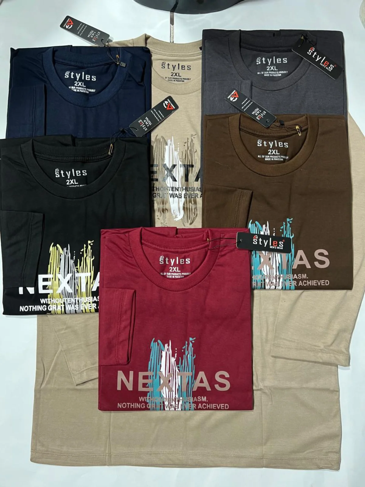 NEXTAS Abstract Graphic Long-Sleeve T-Shirts